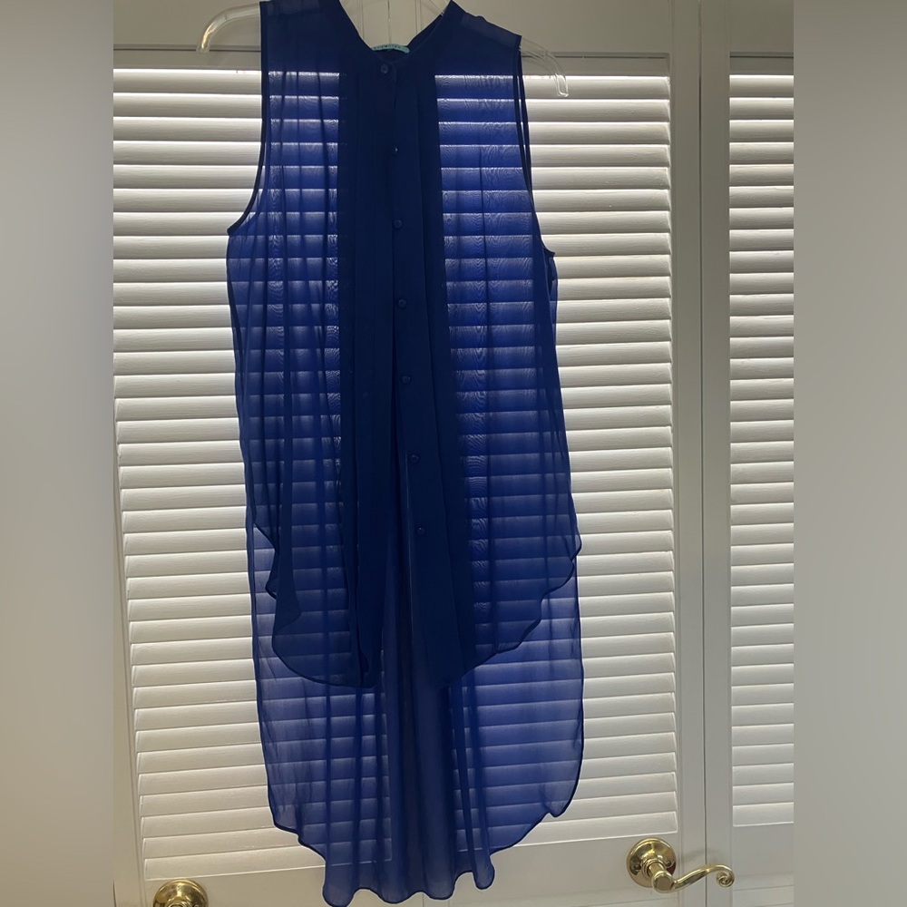 Leifnotes Silk Cobalt Blue Long Tunic